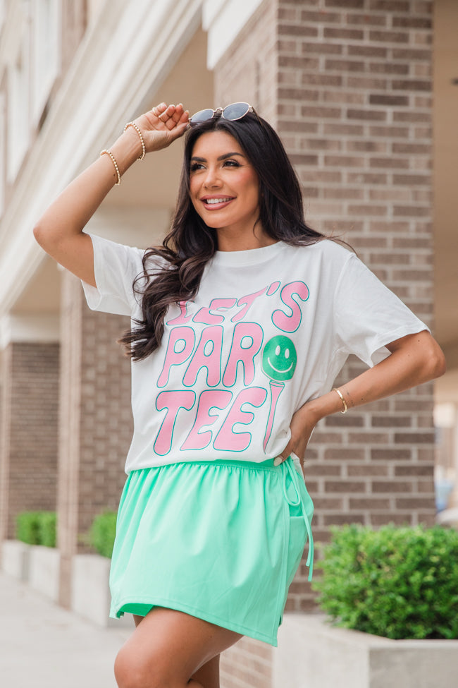 Lets Par Tee White Oversized Graphic Tee