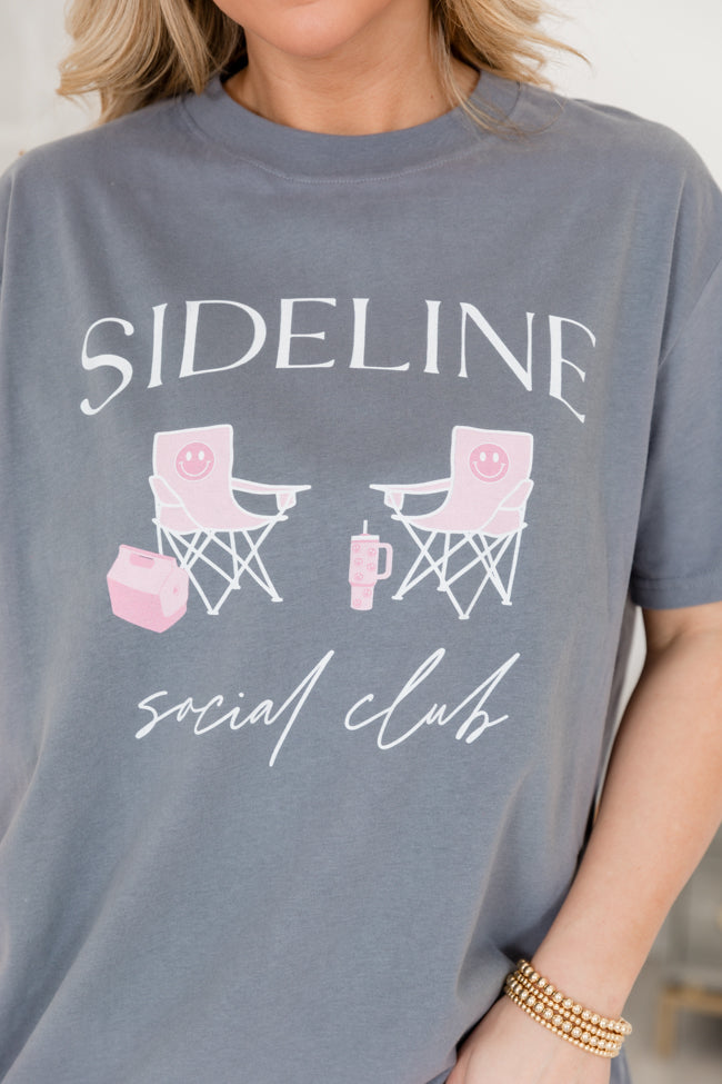 Sideline Social Club Grey Oversized Graphic Tee