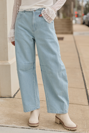 Courtney Striped Barrel Leg Pants
