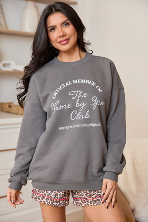 Official Member Of 9PM Club Dark Grey Graphic Sweatshirt