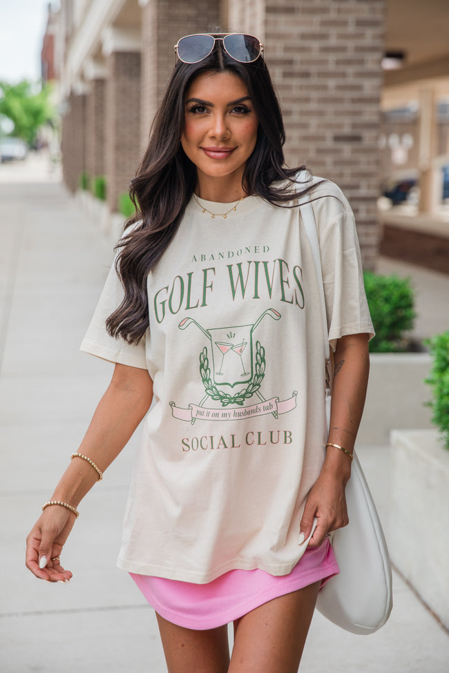 Golf Wives Social Club Ivory Oversized Graphic Tee