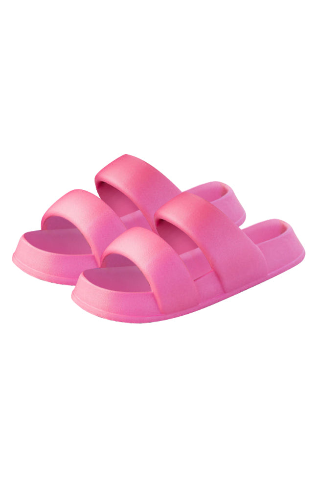 Ciana Hot Pink Double Strap Cloud Slide