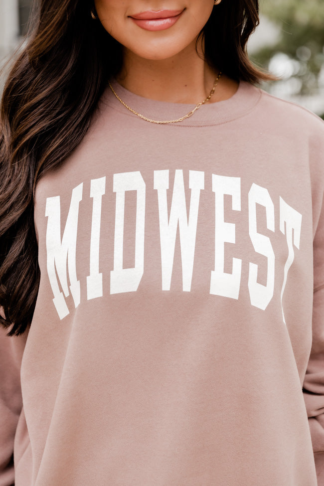 Midwest Mocha Oversized Graphic Sweatshirt