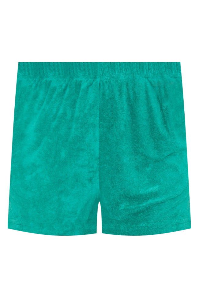 Girls Just Wanna Have Fun Teal Terry Lounge Shorts