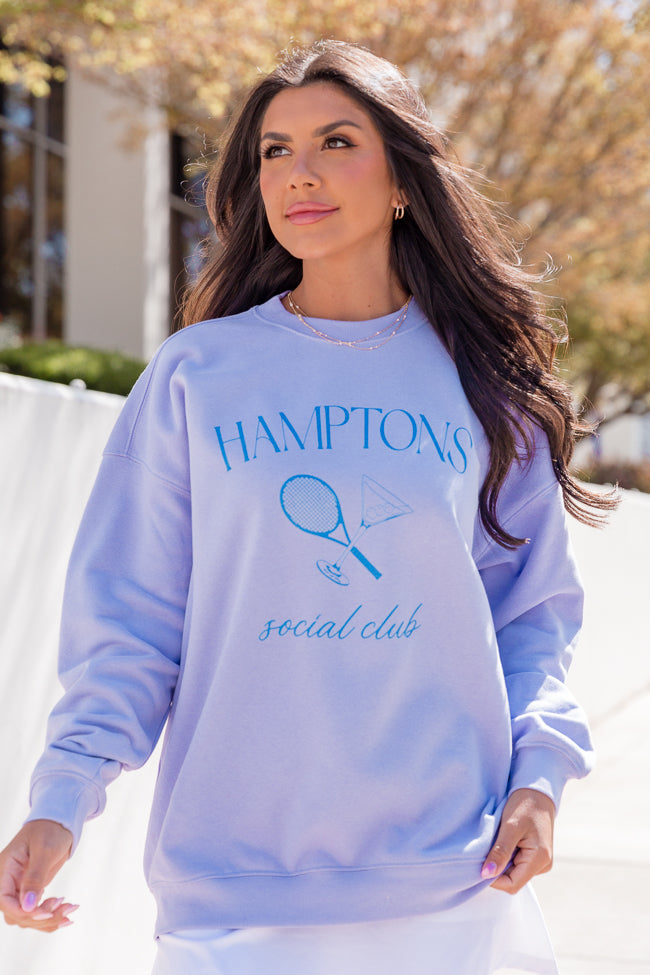 Hamptons Social Club Lilac Oversized Graphic Sweatshirt