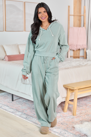 Cori Sage Pintuck Sweatpants