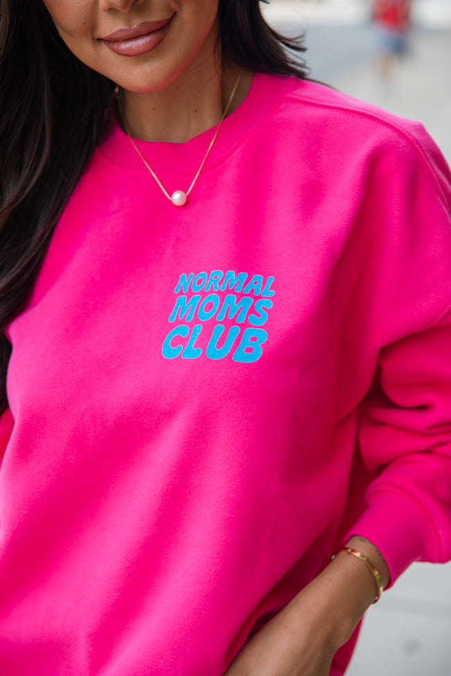 Normal Moms Club Hot Pink Oversized Graphic Sweatshirt SALE