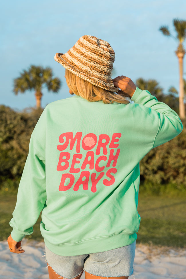 More Beach Days Lime Oversized Graphic Sweatshirt