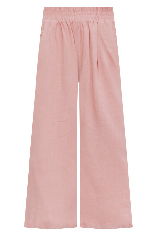 Look Your Best Terracotta Frayed Detail Ankle Length Pants