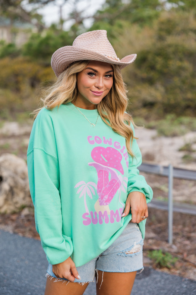 Cowgirl Summer Lime Oversized Graphic Sweatshirt