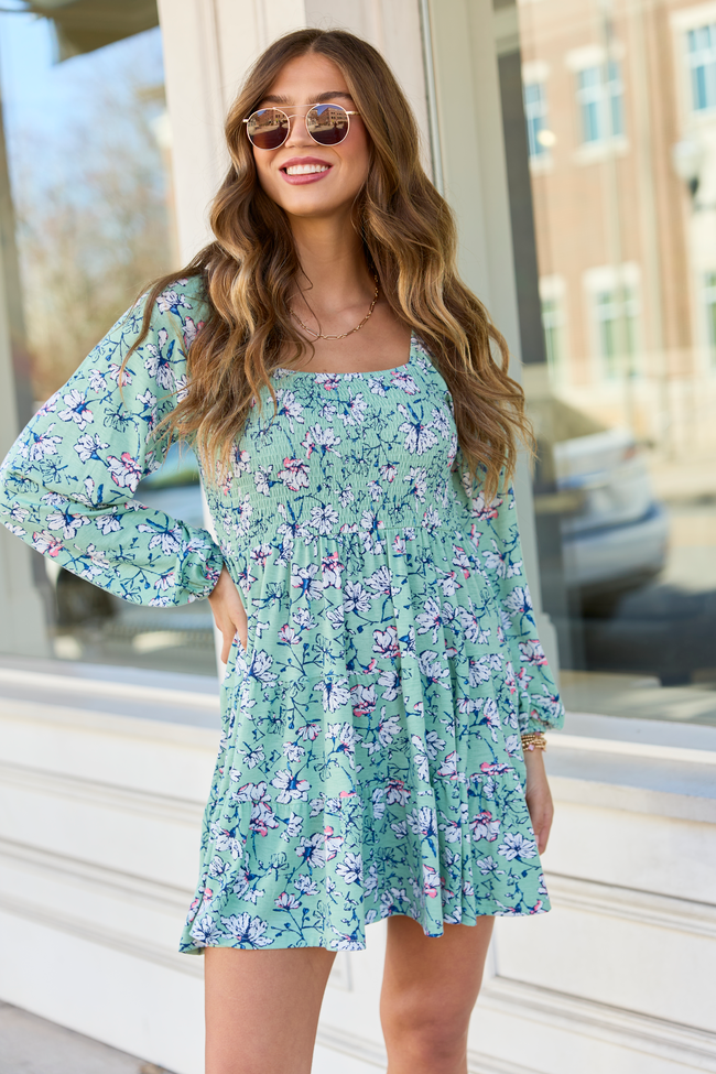 Gloria Green Floral Dress XL