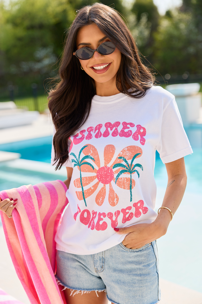Summer Forever White Comfort Colors Graphic Tee