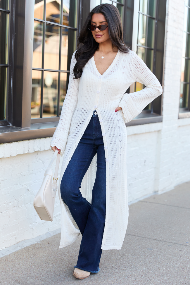 Campbell Ivory Knit Maxi Cardigan Campbell Ivory Knit Maxi Cardigan
