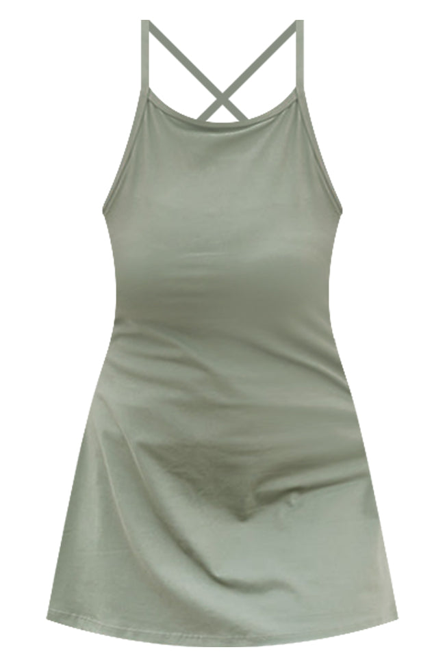 Progress Over Perfection Olive Active Dress