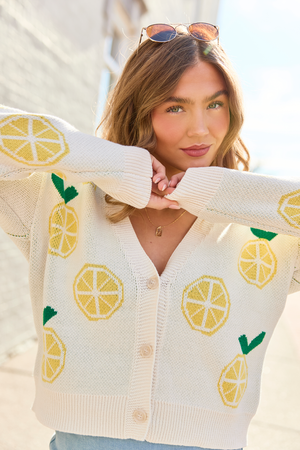Lennie Ivory Lemon Cardigan