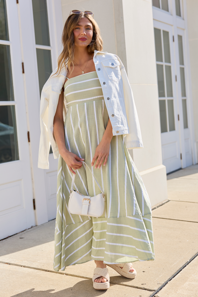 chinese dress ladies Striped Sweetheart Maxi Dress