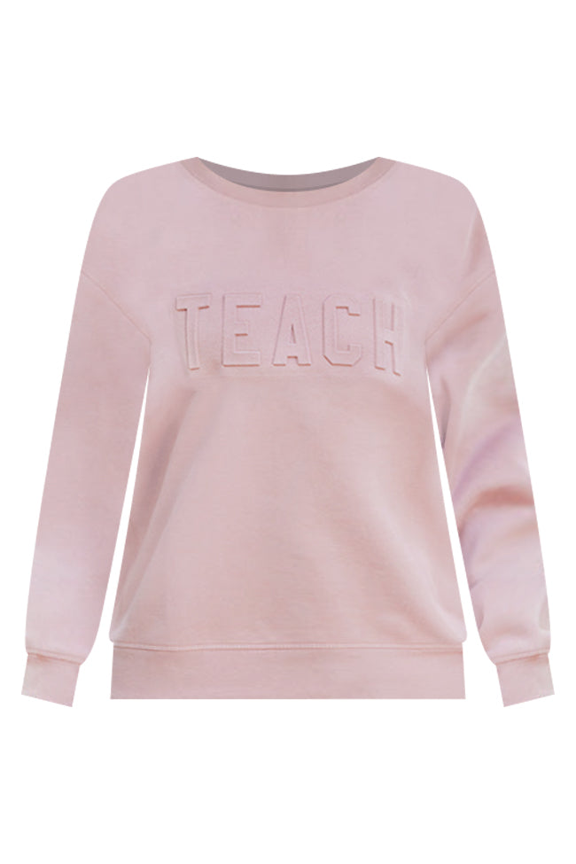 Teach Embossed Logo Terracotta Graphic Sweatshirt