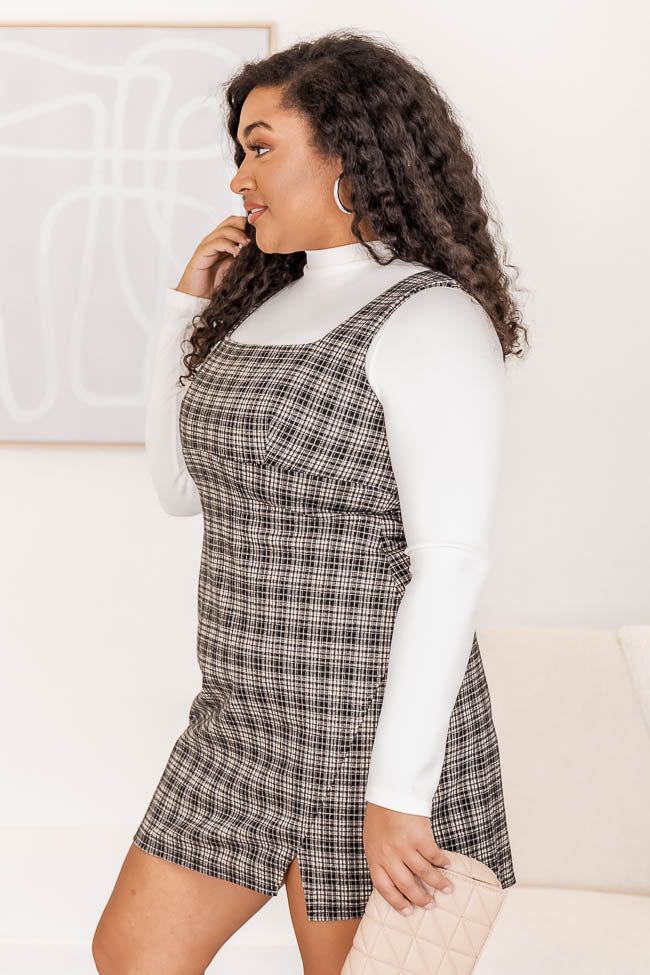 See The Signs Grey Plaid Dress FINAL SALE
