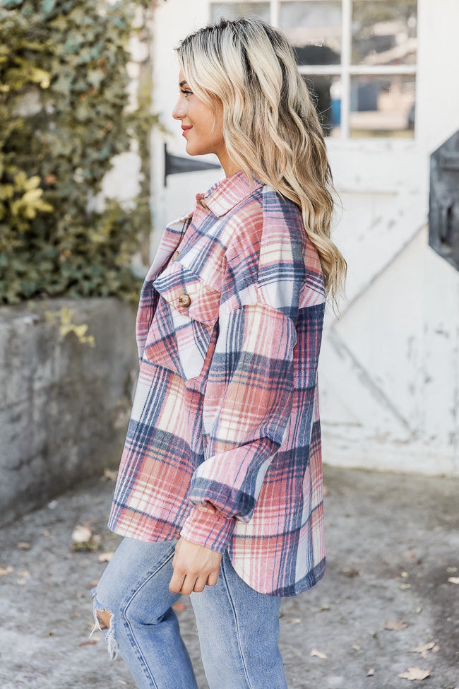 Good Guess Pink Multi Oversized Plaid Shacket FINAL SALE