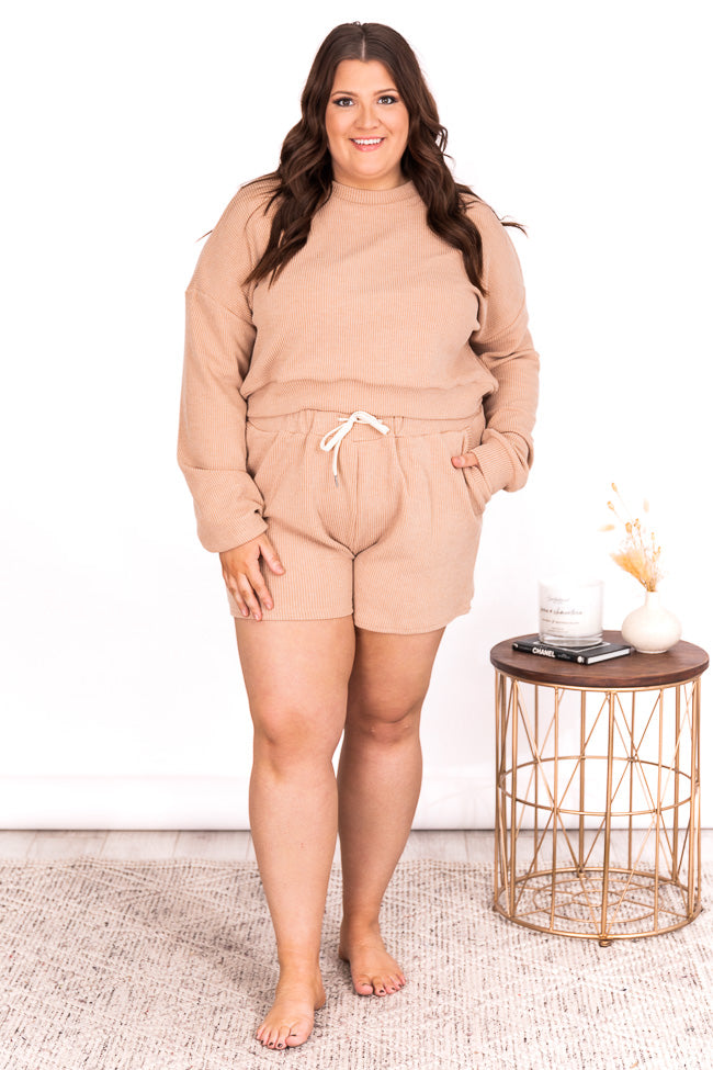 Why Not Taupe Cord Lounge Shorts FINAL SALE
