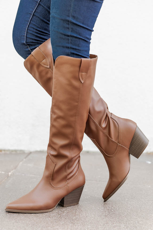 Marnie Chestnut Heeled Pointed Toe Boots FINAL SALE