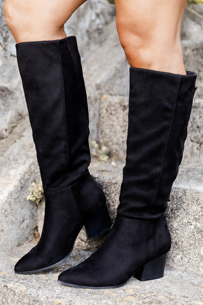 Marlee Black Pointed Toe Suede Boots FINAL SALE