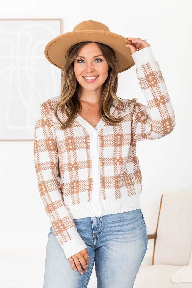 Oh As If Brown Plaid Cardigan FINAL SALE