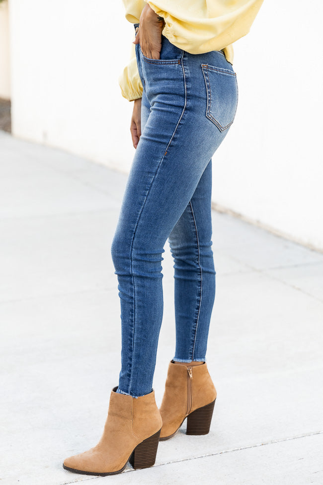 Mary Frayed Edge Medium Wash Skinny Jeans FINAL SALE