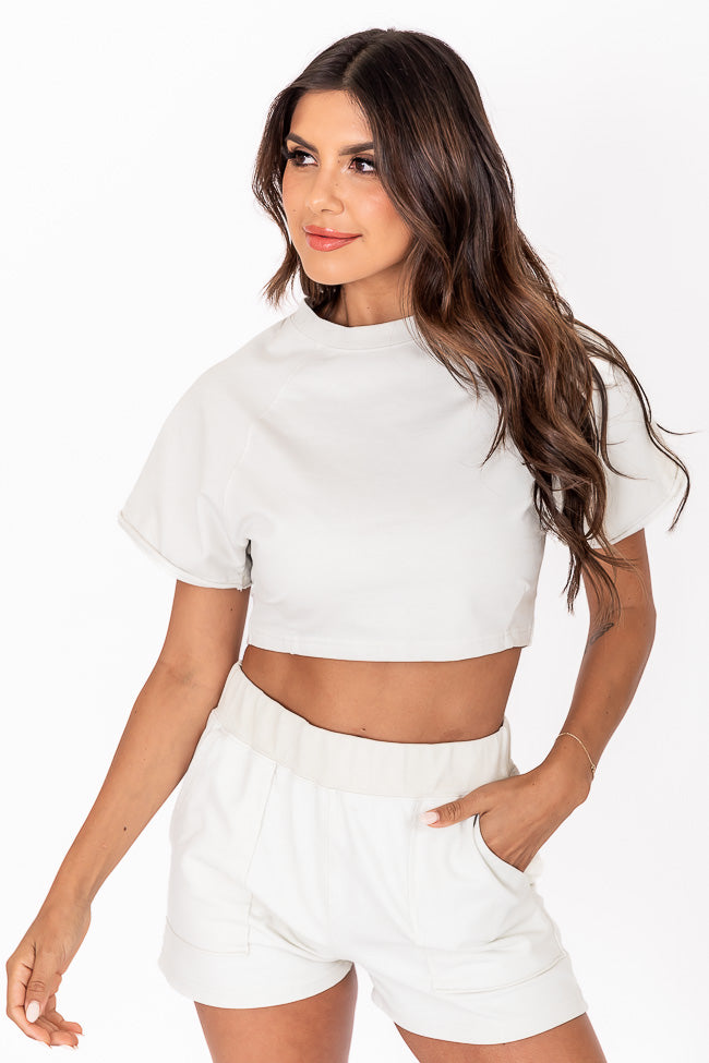 High Stakes Dusty Sage Cropped Tee