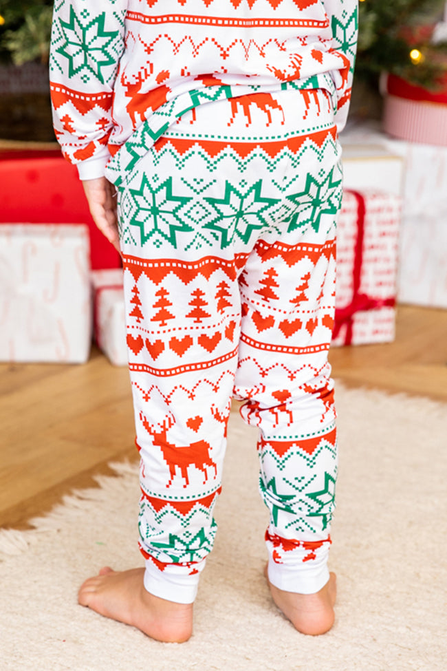 Kids Santa Tell Me Red And Ivory Christmas Print Pajama Set FINAL SALE