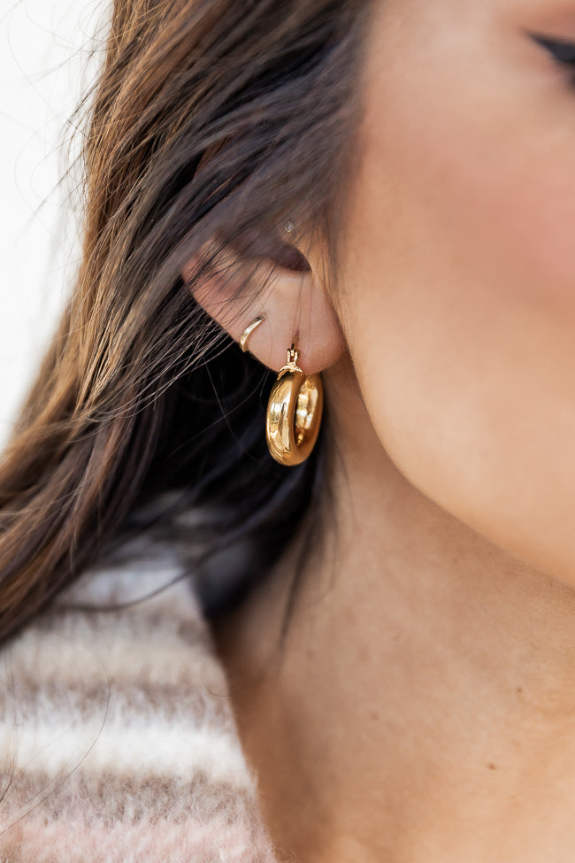 Can't Stop Your Shine Gold Chunky Small Hoops FINAL SALE