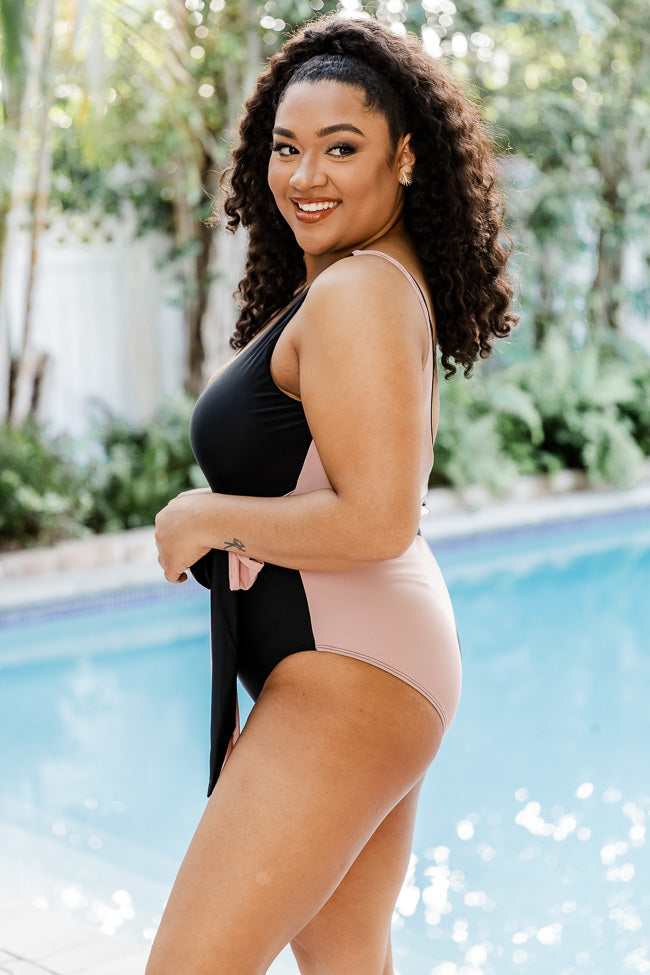 Going My Own Way Black And Tan One Piece Swimsuit FINAL SALE