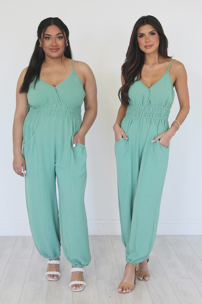 Plus Size Green Jumpsuit