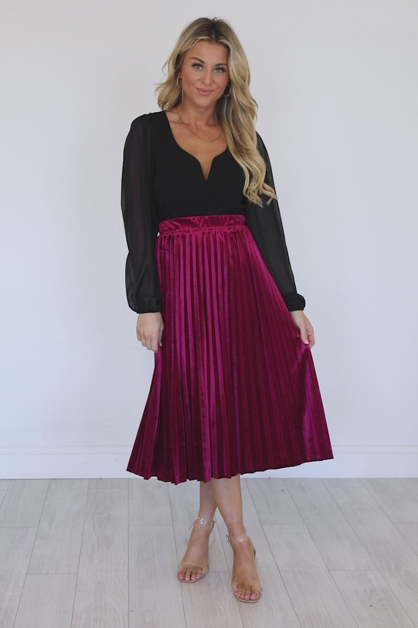 Burgundy 2024 velour skirt