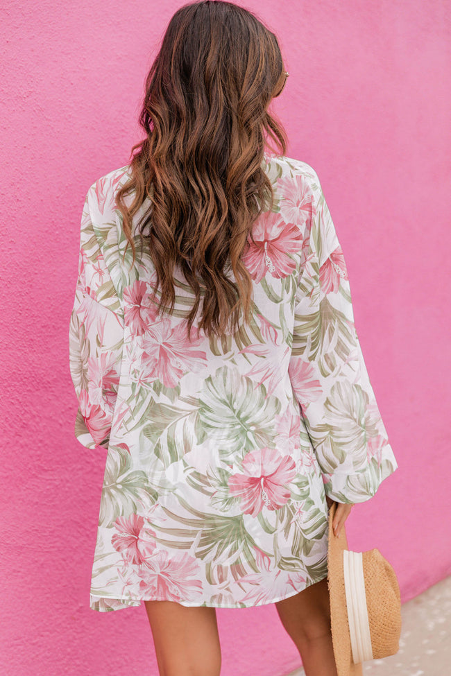 Show Your Radiance Pink/Green Tropical Kimono FINAL SALE