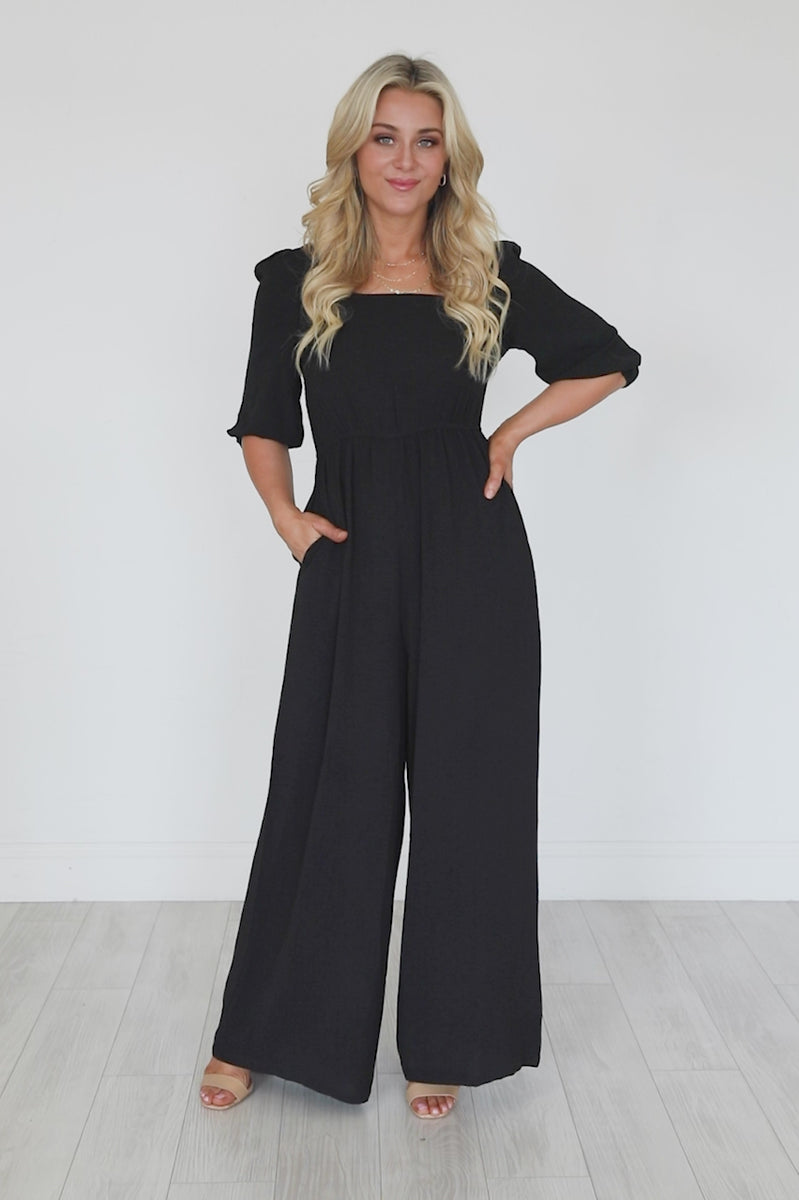 Square Neck Zip-Off Jumpsuit - Ready to Wear