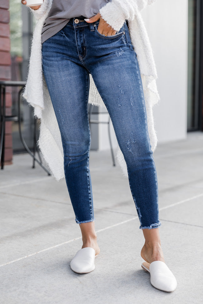 Melania Raw Hem Skinny Jeans Dark Wash FINAL SALE