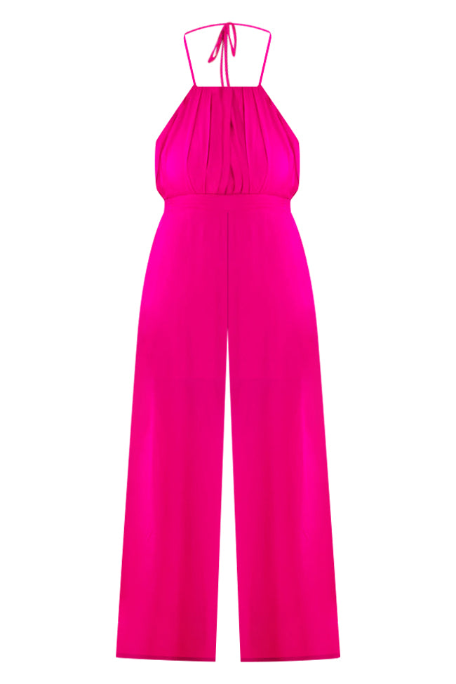 Cater To You Pink Halter Jumpsuit FINAL SALE