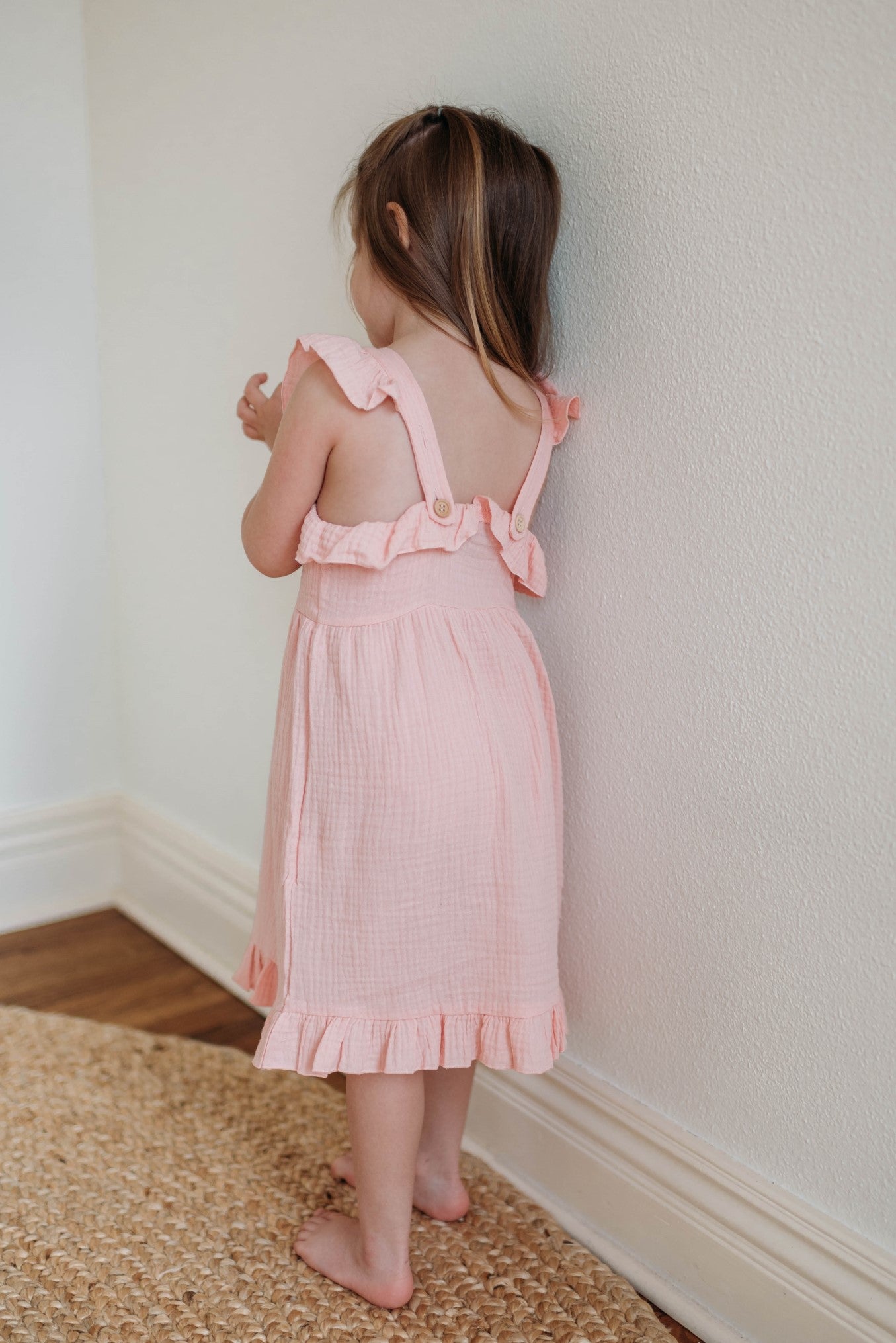 Mindless Moment Girls Blush Ruffle Dress FINAL SALE – Pink Lily