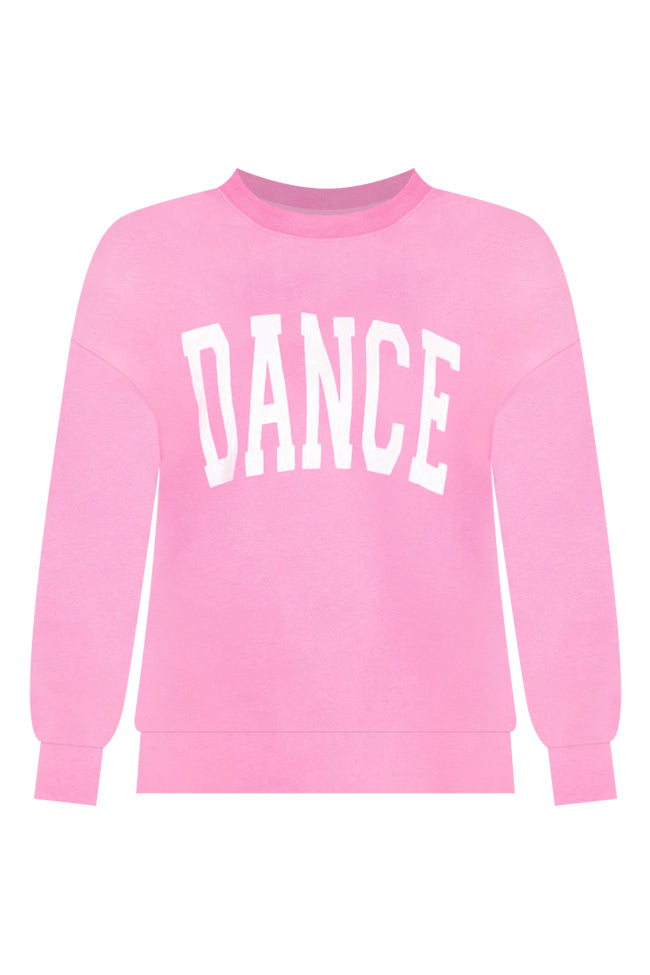 Dance Block Pink Oversized Graphic Sweatshirt