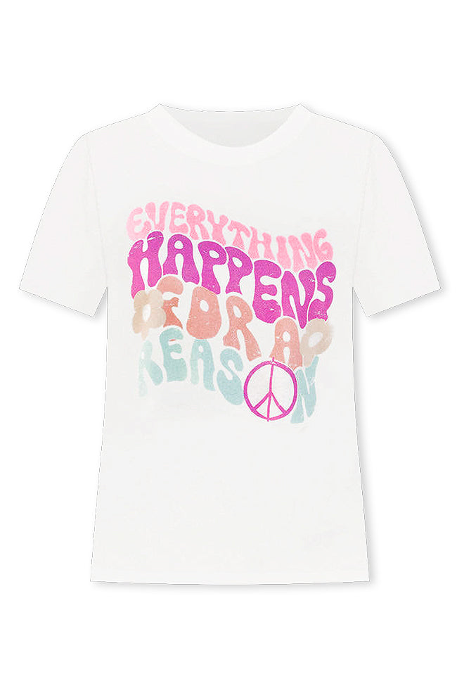 Everything Happens For A Reason Ivory Oversized Graphic Tee