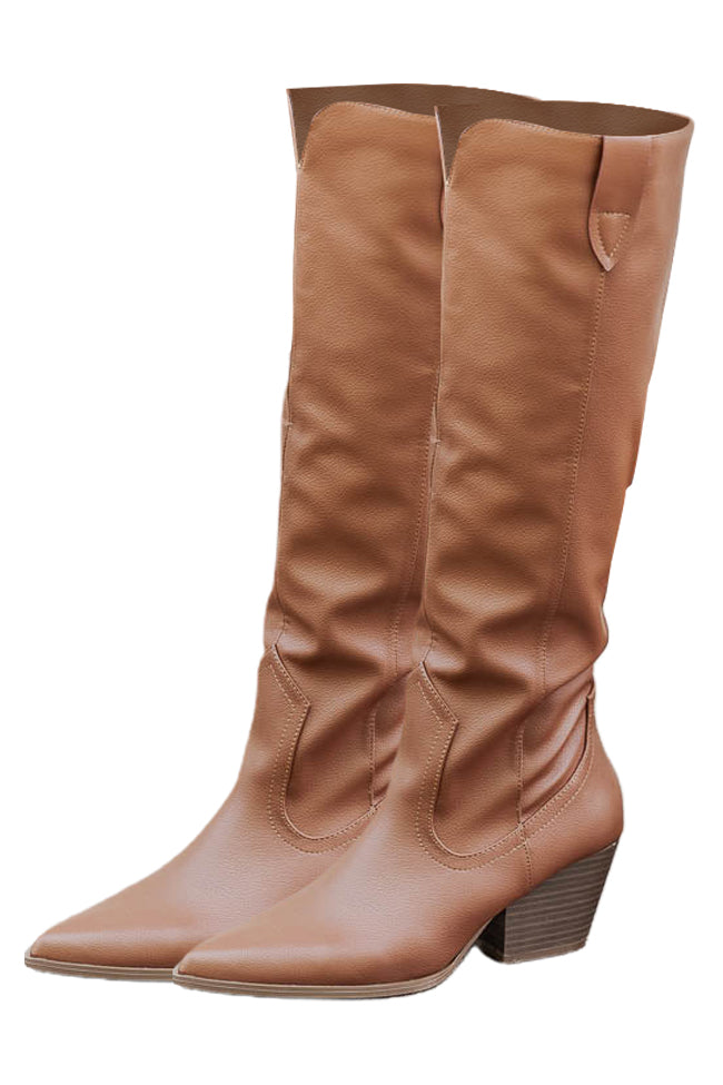 Marnie Chestnut Heeled Pointed Toe Boots FINAL SALE