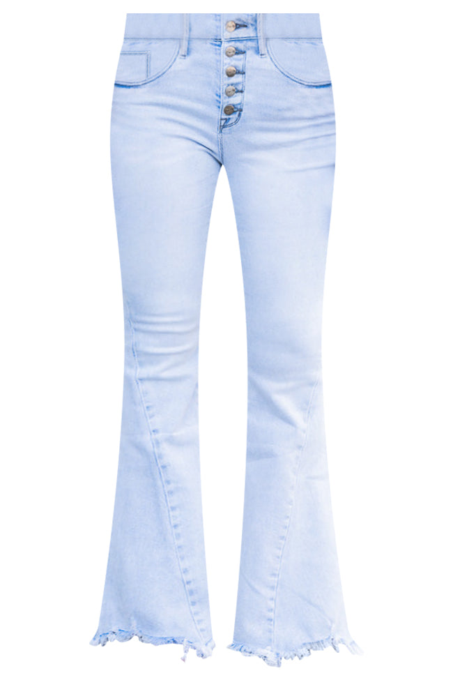 Tanya Light Wash Button Fly Flares FINAL SALE