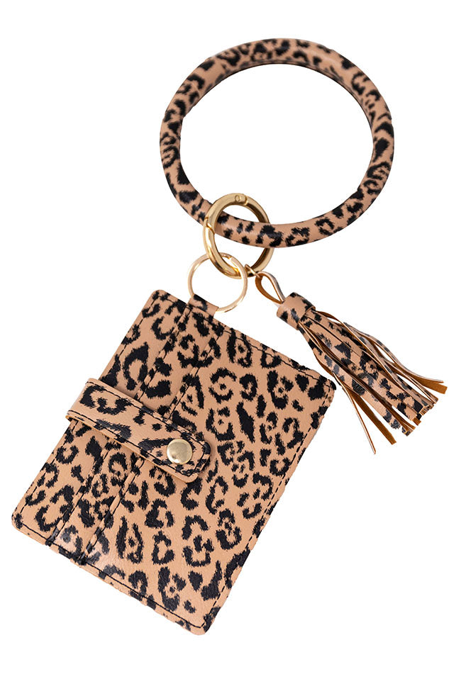 Cool Cat Leopard Print Key Ring
