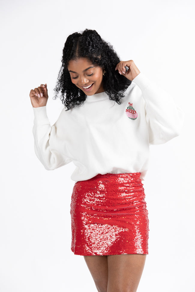 Guilty As Charged Red Sequin Skort