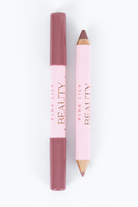 Pink Lily Beauty Double Bloom Dual Lipstick and Lip Liner - Mauve Moment