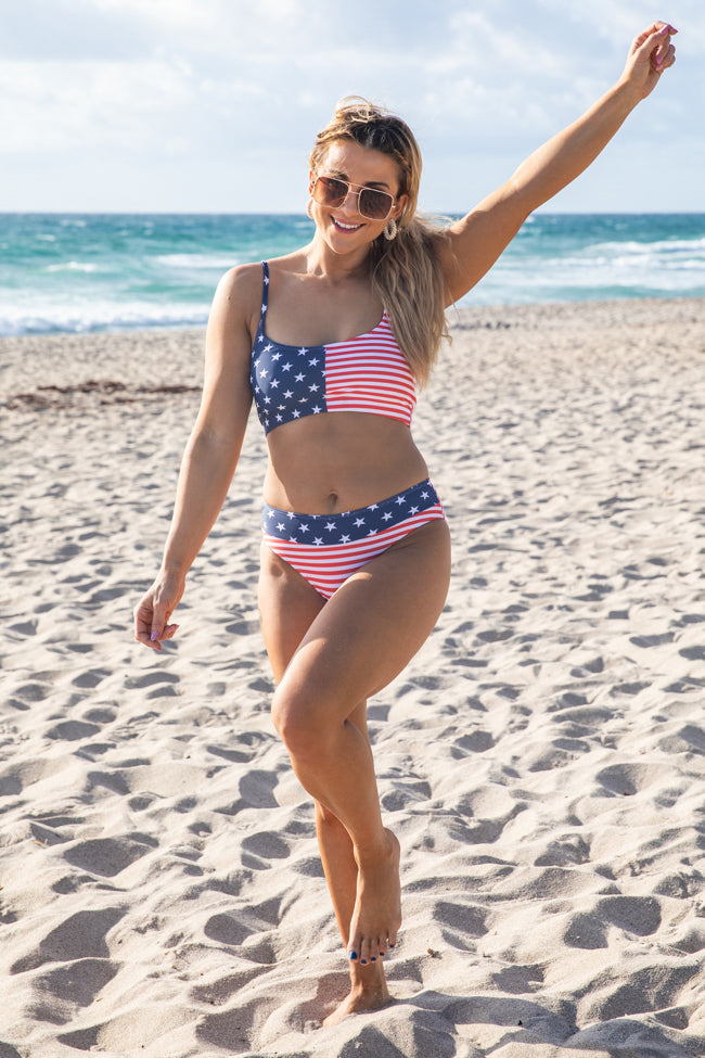 Genuine Style American Flag Bikini Bottoms FINAL SALE Pink Lily