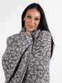 Make Me Believe Dark Grey Small Leopard Print Blanket DOORBUSTER