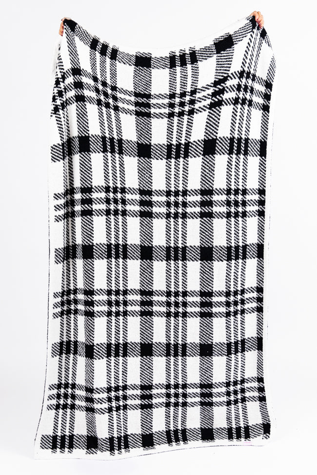 Make Me Believe Black And White Plaid Blanket DOORBUSTER