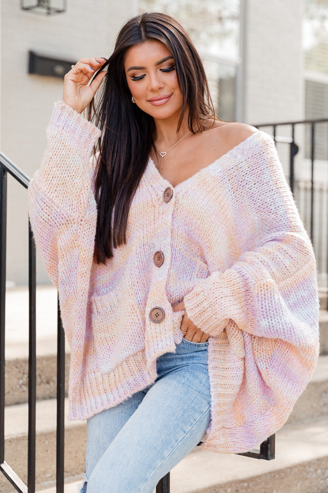 All I Could Ask For Multicolored Oversized Cardigan – Pink Lily